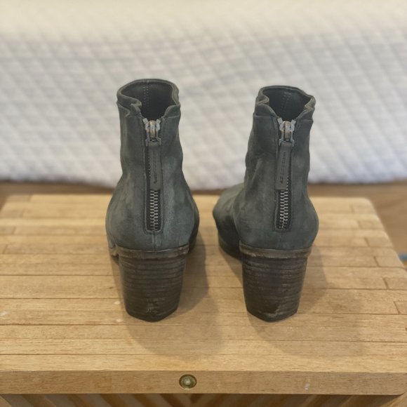 Marsèll Rear Zip High Heel Ankle Bootie, Black Nubuck Leather, Size 36 EU 6 US - Picture 4 of 7